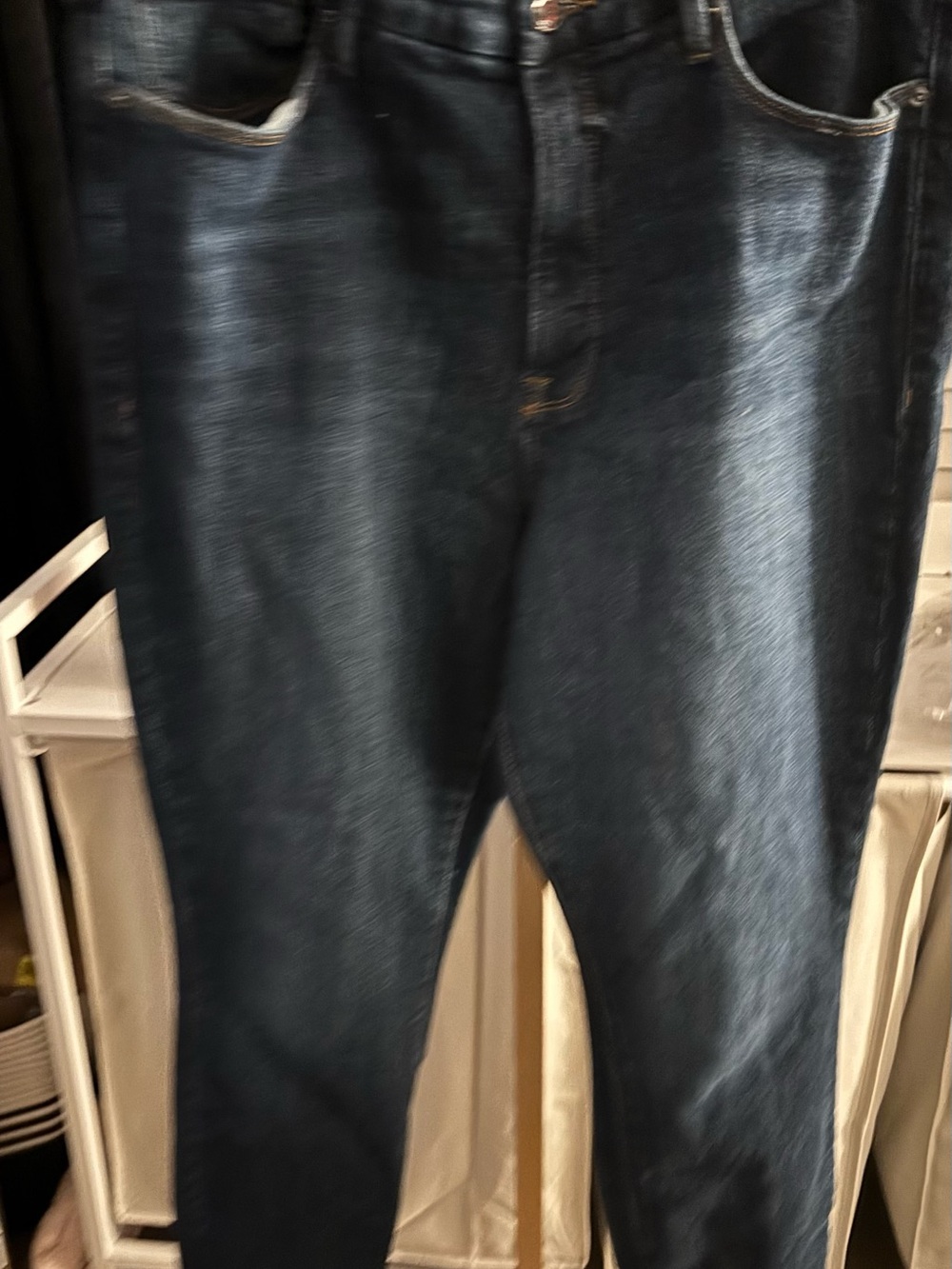 Good American Slim Straight Dark Blue Jeans